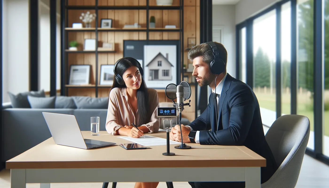 Podcasts und Webinare mit Immobilienexperten als Teil der Content-Marketing-Strategie in der Immobilienbranche.