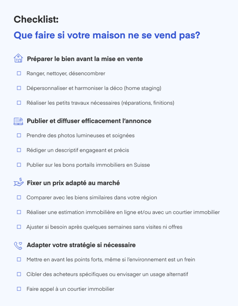 checklist ma maison ne se vend pas