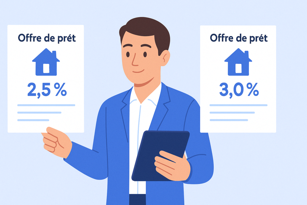 homme compare les offres de prêt immobilier