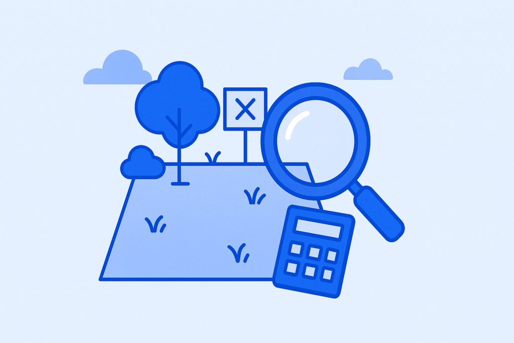 terrain non constructible avec une calculatrice et une loupe