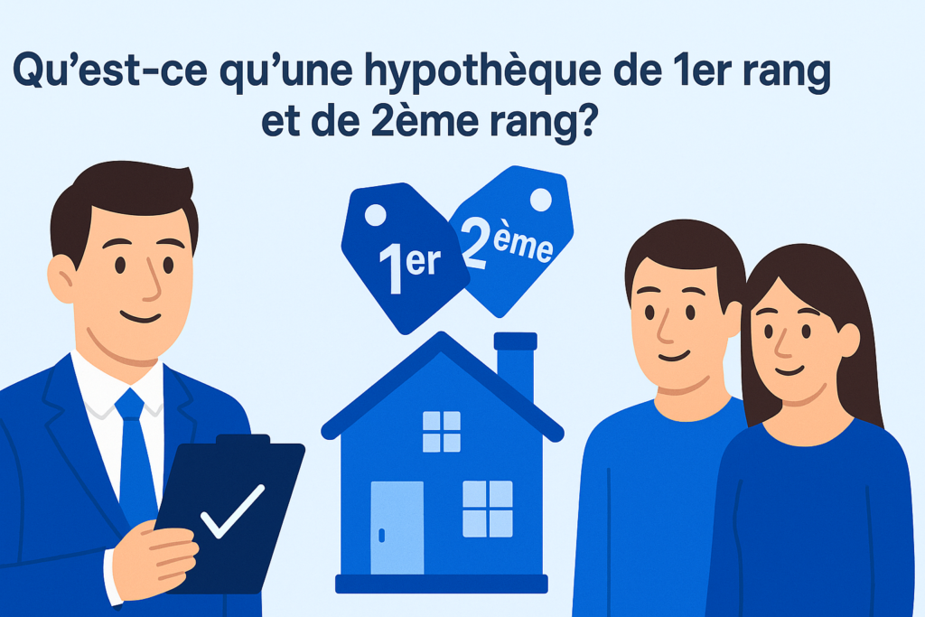 couple se renseigne auprès d'un agent sur l'hypothèque de 1er et 2ème rang